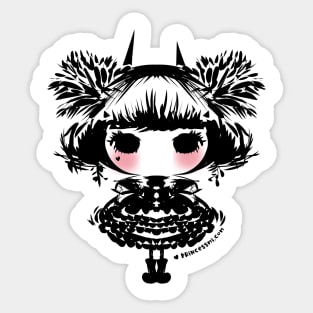 whimsical cute girl illustration Sticker